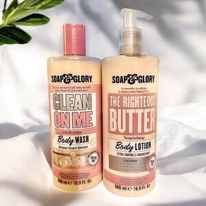 Soap & Glory Clean On Me Hydrating Body Wash & The Righteous Butter NEW Bottles